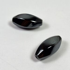 5 for $10 Bead Hemalyke, 20x10mm twisted oval, lot of 2 black
